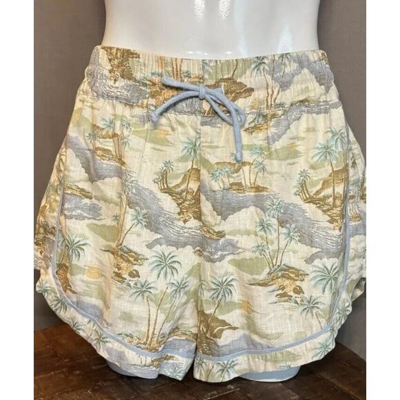Rip Curl Palm Tropical Linen Blend Beach Pullon Shorts Women's Size Large - Picture 8 of 16